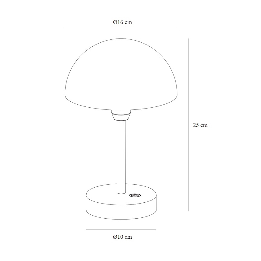 Nordlux - Lámpara de mesa LED recargable y regulable para exterior ELLEN LED/2,8W/3,7V 2200 mAh IP44 negra