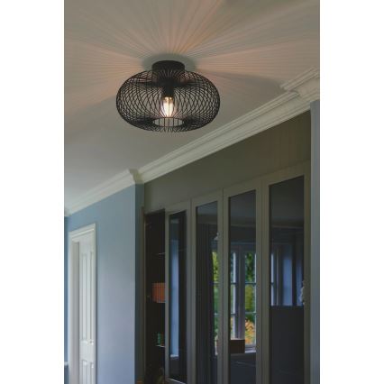 Nordlux - Lámpara de techo BERONI 1xE27/60W/230V Ø 40,3 cm negra