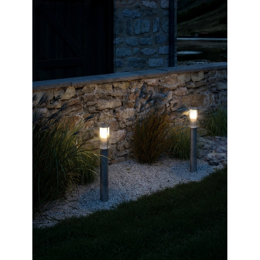 Nordlux - Lámpara exterior LINTON 1xE27/15W/230V IP54 plateada 80 cm