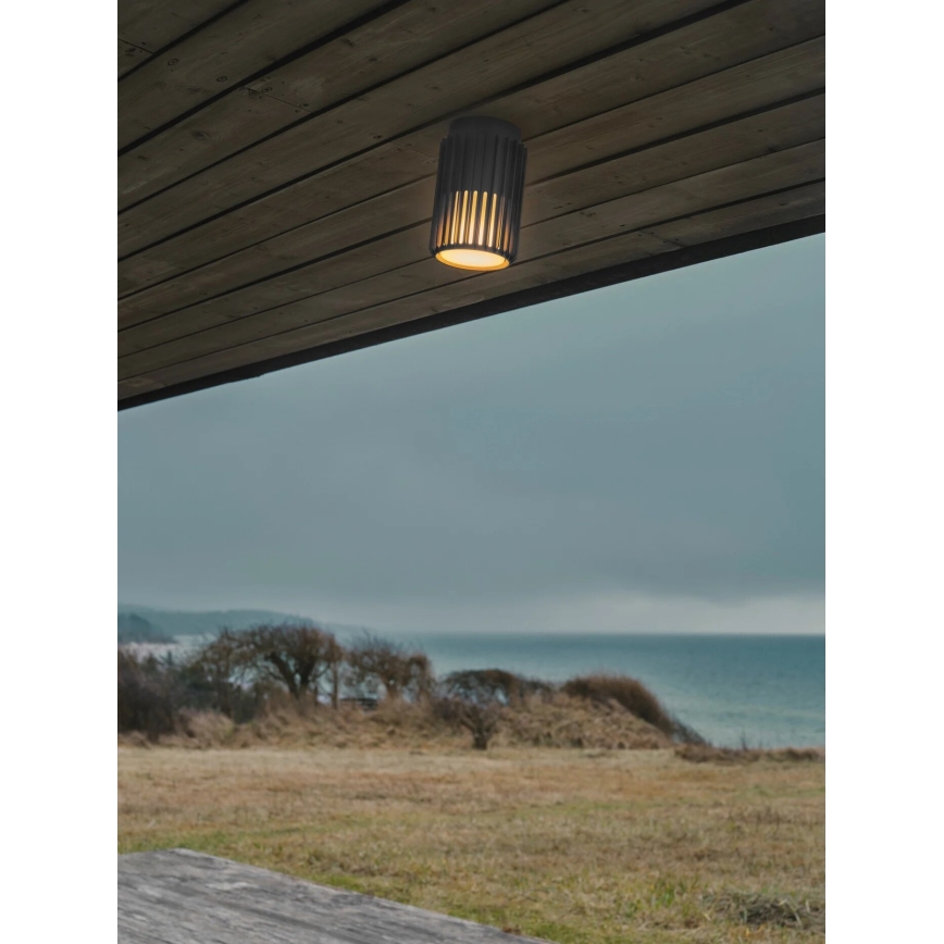 Nordlux - Plafón de exterior ALUDRA 1xE27/15W/230V diá. 12,4 cm antracita