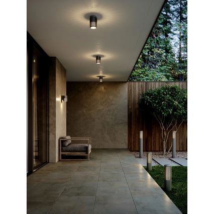 Nordlux - Plafón de exterior ALUDRA 1xE27/15W/230V diá. 12,4 cm antracita