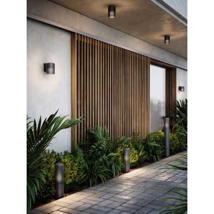 Nordlux - Plafón de exterior ALUDRA 1xE27/15W/230V diá. 12,4 cm antracita
