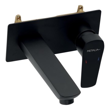 Novaservis - Grifo de lavabo para instalación empotrada METALIA ECO negro mate