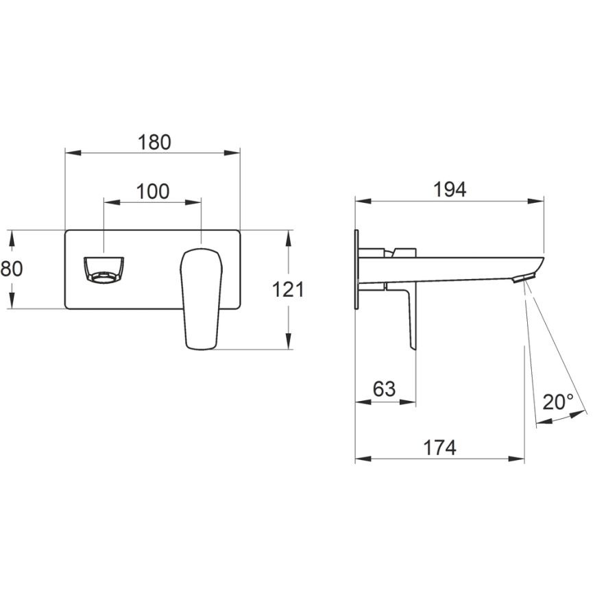 Novaservis - Grifo de lavabo para instalación empotrada METALIA ECO negro mate