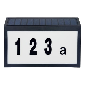 Número de casa LED solar NUMERO LED/3,7V 6000K 1200 mAh IP44 negro