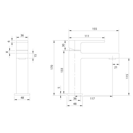 OMNIRES BA7810CR - Grifo para lavabo BARETTI 17 cm cromo brillante