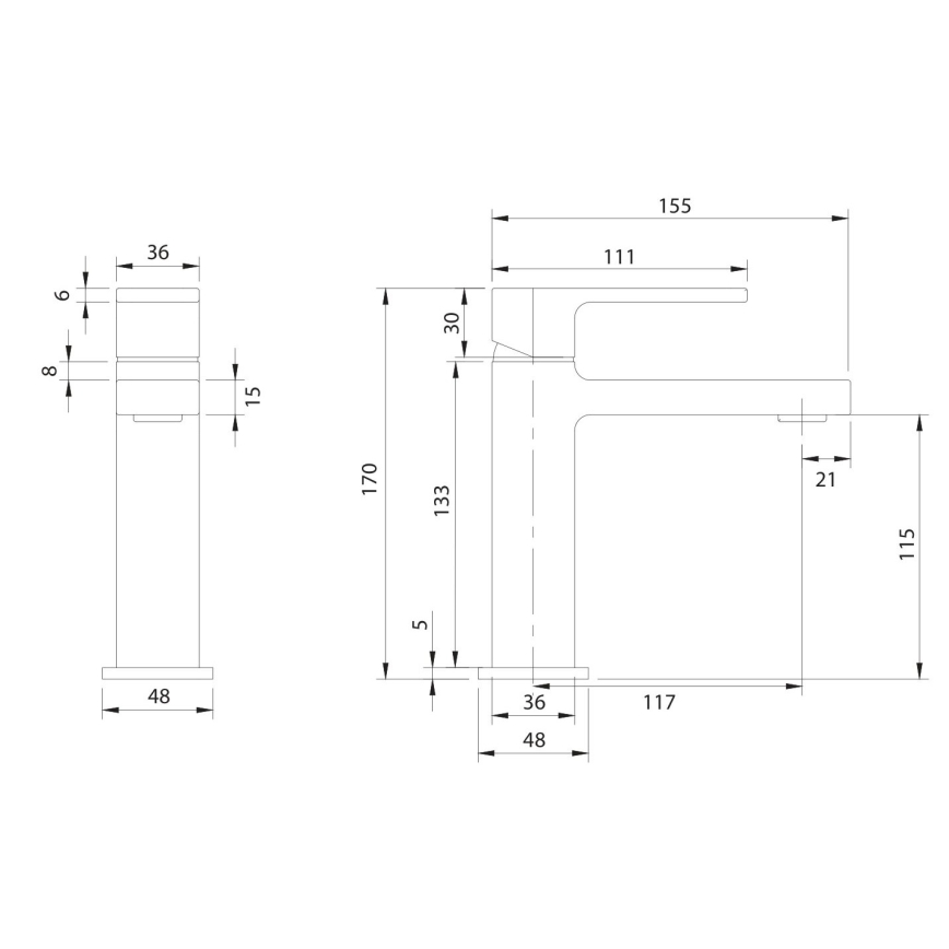 OMNIRES BA7810CR - Grifo para lavabo BARETTI 17 cm cromo brillante