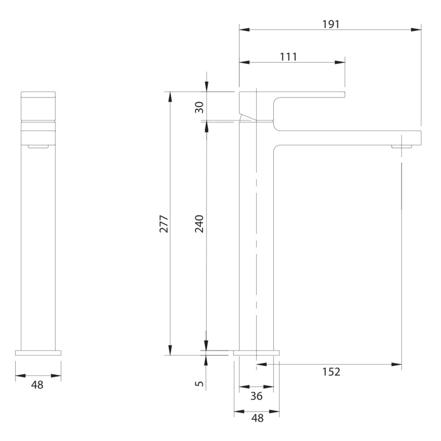 OMNIRES BA7812CR - Grifo para lavabo BARETTI, 27,7 cm, cromo brillante