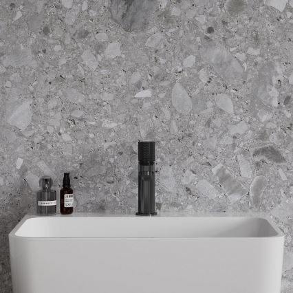 OMNIRES CT8010AT - Grifo de lavabo CONTOUR 16,6 cm, acabado cepillado en antracita