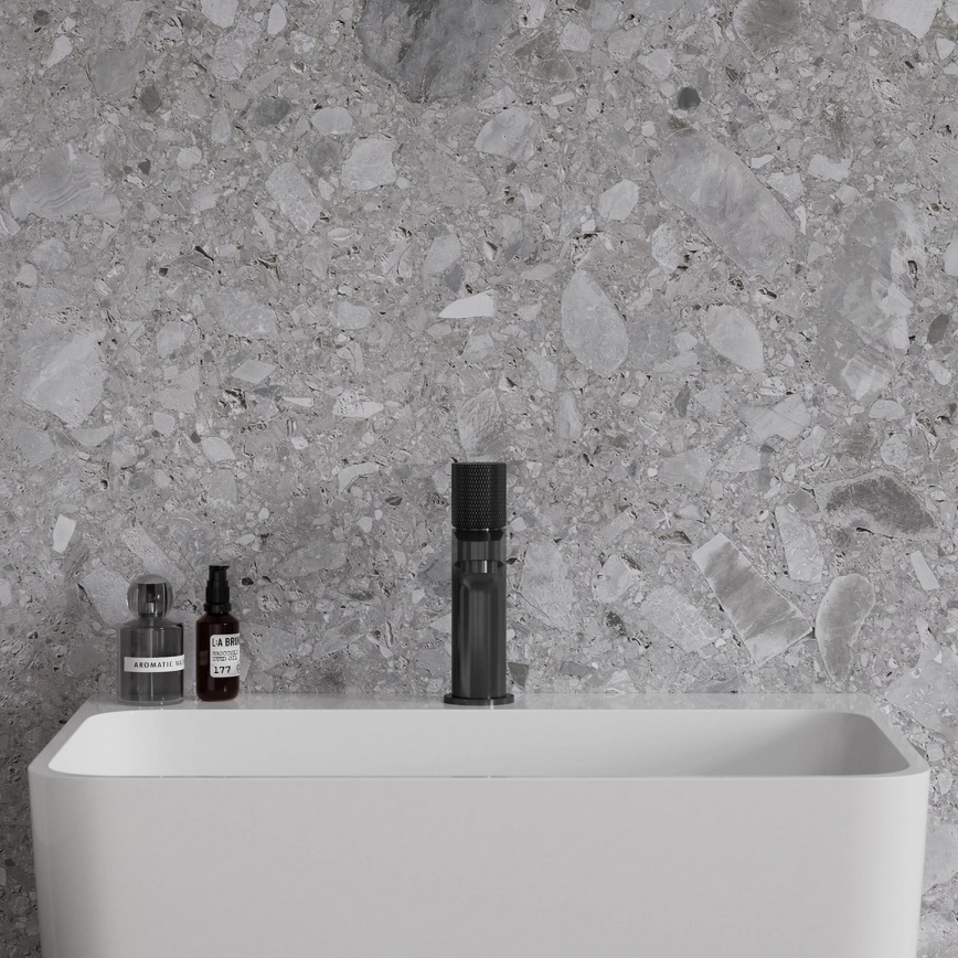 OMNIRES CT8010AT - Grifo de lavabo CONTOUR 16,6 cm, acabado cepillado en antracita