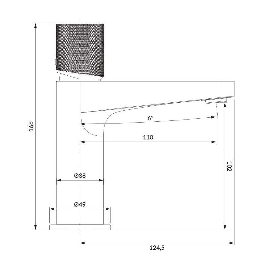 OMNIRES CT8010AT - Grifo de lavabo CONTOUR 16,6 cm, acabado cepillado en antracita