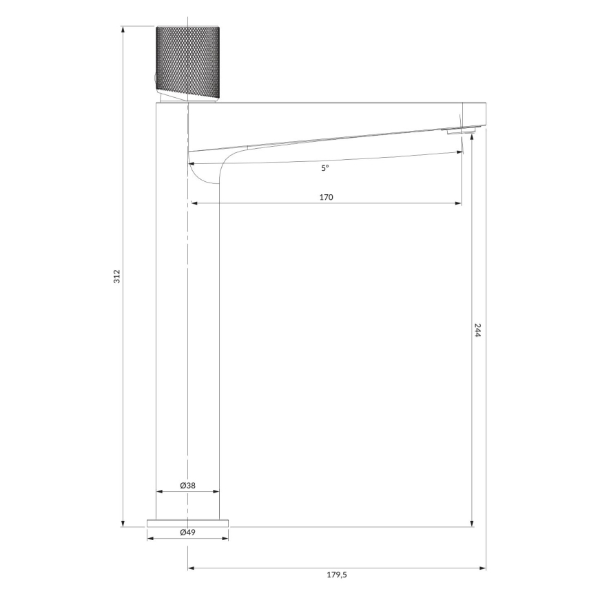 OMNIRES CT8012CPB - Grifo de lavabo CONTOUR 31,2 cm cobre cepillado