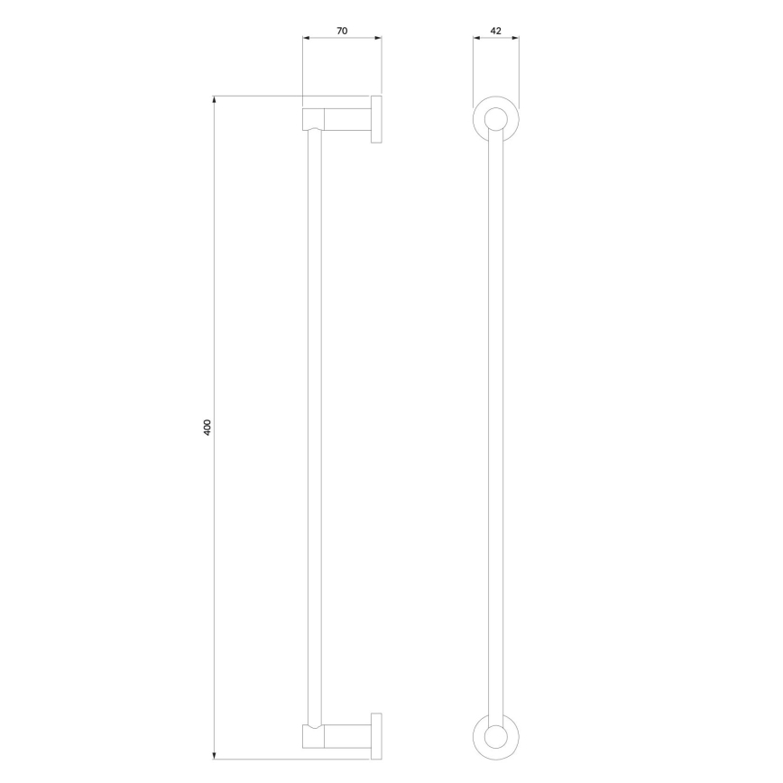 OMNIRES MP60214BL - Toallero de pared MODERN PROJECT 40 cm mate negro
