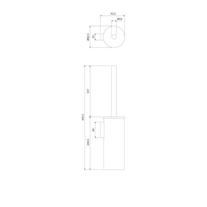 OMNIRES MP60621BL - Cepillo de inodoro montado en la pared MODERN PROJECT mate negro