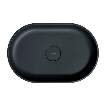 OMNIRES OVOUNBLV - Lavabo de encimera OVO 55x36 cm dolomita/negro lava mate