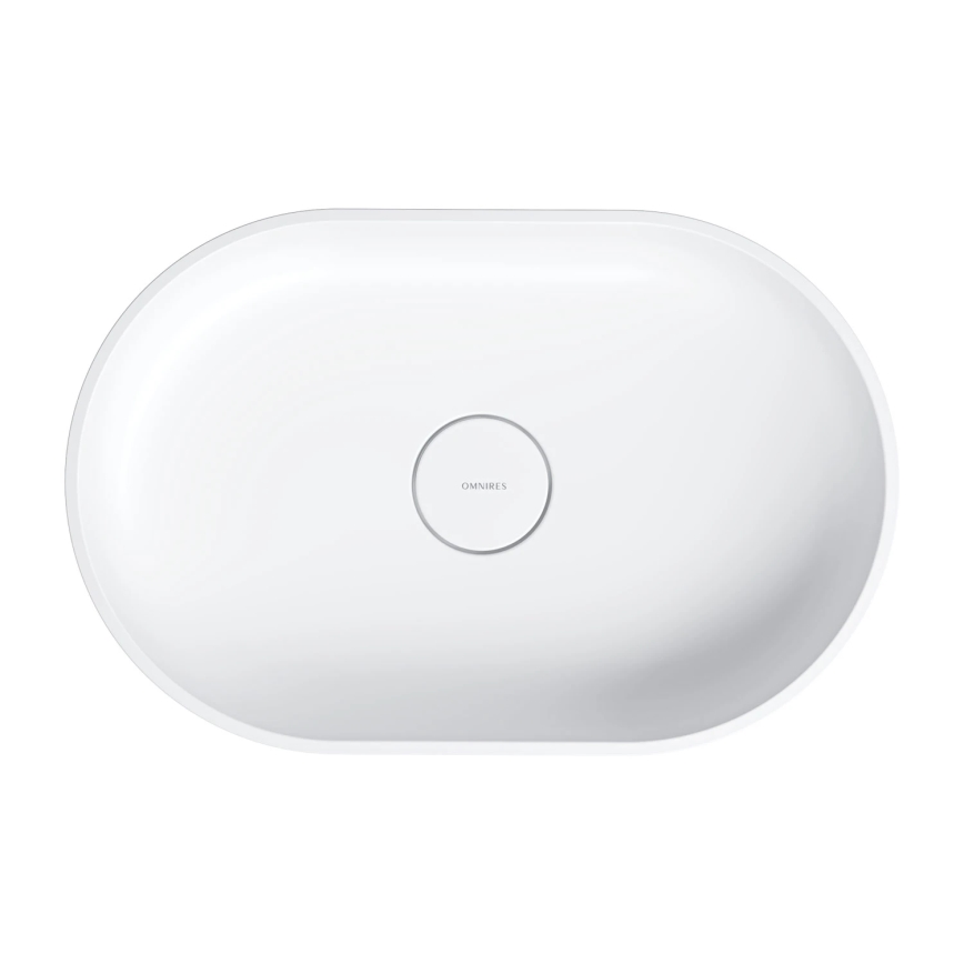 OMNIRES OVOUNBM - Lavabo sobre encimera OVO 55x36 cm dolomita/blanco mate