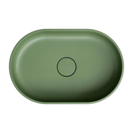 OMNIRES OVOUNOL - Lavabo sobre encimera OVO 55x36 cm dolomita/oliva mate