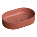 OMNIRES OVOUNTE - Lavabo sobre encimera OVO 55x36 cm dolomita/terracota mate