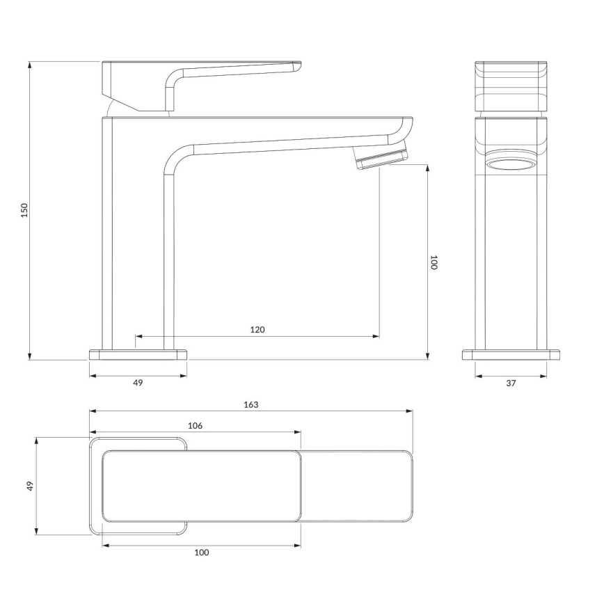 OMNIRES PM7410IN - Grifo de lavabo PARMA 15 cm, níquel cepillado