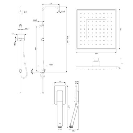OMNIRES SYSJIMJIMCR - Juego de ducha JIMJIM cromo brillante