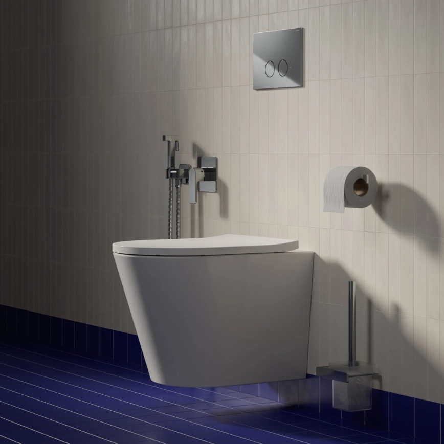 OMNIRES TAMPAMWBP - Inodoro suspendido con asiento SoftClose TAMPA, cerámica, blanco brillante