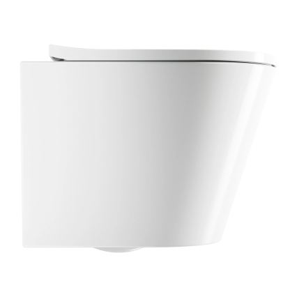 OMNIRES TAMPAMWBP - Inodoro suspendido con asiento SoftClose TAMPA, cerámica, blanco brillante