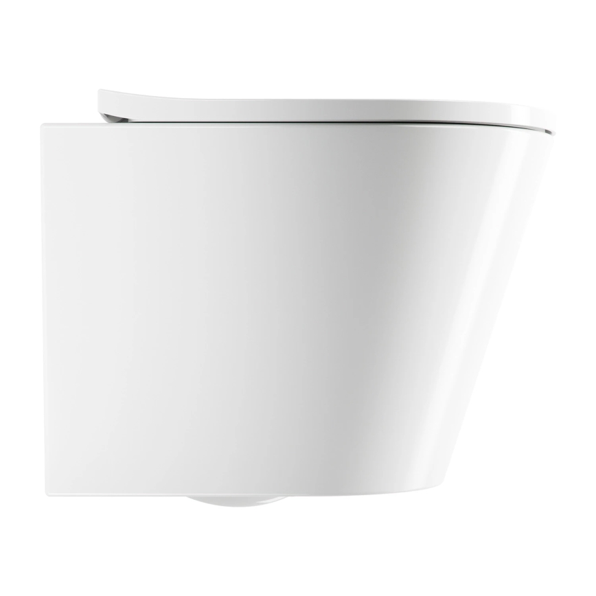 OMNIRES TAMPAMWBP - Inodoro suspendido con asiento SoftClose TAMPA, cerámica, blanco brillante