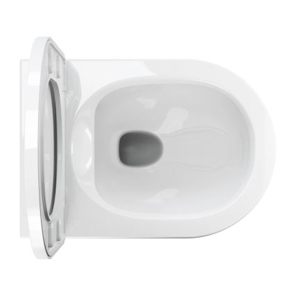 OMNIRES TAMPAMWBP - Inodoro suspendido con asiento SoftClose TAMPA, cerámica, blanco brillante