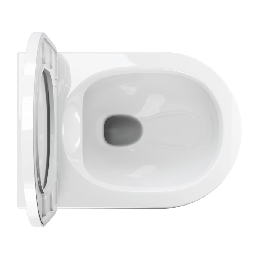 OMNIRES TAMPAMWBP - Inodoro suspendido con asiento SoftClose TAMPA, cerámica, blanco brillante