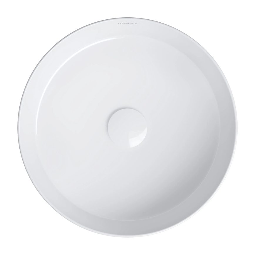 OMNIRES TULSA355BP - Lavabo sobre encimera TULSA, diámetro 36 cm, cerámica/blanco brillante