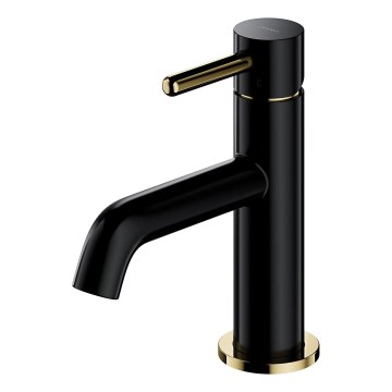 OMNIRES Y1210NBLGL - Grifo de lavabo Y 16,2 cm negro semimate/oro brillante
