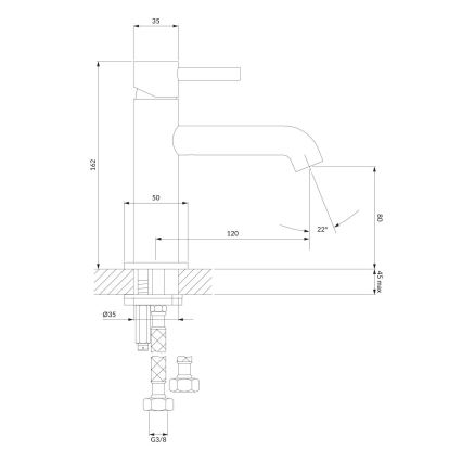 OMNIRES Y1210NBSB - Grifo para lavabo Y 16,2 cm en latón cepillado