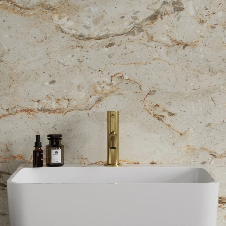OMNIRES Y1210NGLB - Grifo para lavabo Y 16,2 cm, oro cepillado