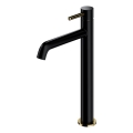 OMNIRES Y1212BLGL - Grifo de lavabo Y 30,8 cm negro semimate/dorado brillante