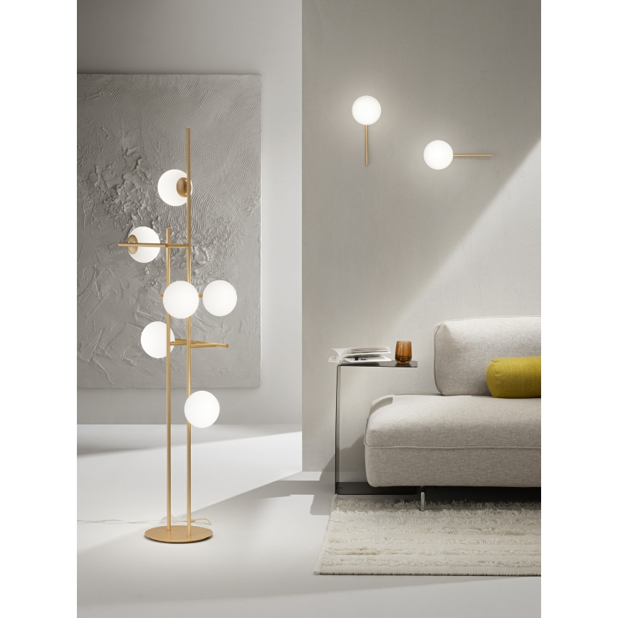 Ondaluce - Aplique de pared JEWEL 1xE14/10W/230V dorado/blanco