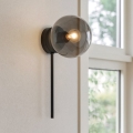 Ondaluce - Aplique de pared JEWEL 1xE14/10W/230V negro/negro ahumado
