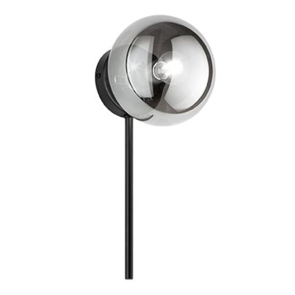 Ondaluce - Aplique de pared JEWEL 1xE14/10W/230V negro/negro ahumado