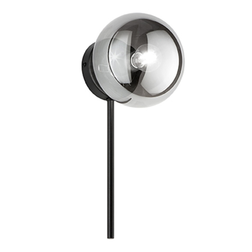 Ondaluce - Aplique de pared JEWEL 1xE14/10W/230V negro/negro ahumado