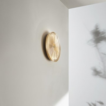 Ondaluce - Aplique de pared LED JOKEY LED/10W/230V dorado/beige ahumado