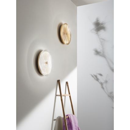 Ondaluce - Aplique de pared LED JOKEY LED/10W/230V dorado/beige ahumado