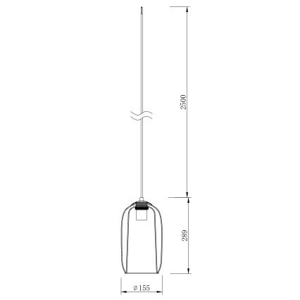 Ondaluce - Lámpara colgante con cable BONNIE 1xE27/15W/230V diámetro 15,5 cm negro/negro ahumado