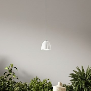 Ondaluce - Lámpara colgante con cable CONCRETE 1xGU10/7,5W/230V Ø 10,5 cm hormigón/blanco