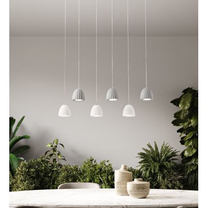 Ondaluce - Lámpara colgante con cable CONCRETE 1xGU10/7,5W/230V Ø 10,5 cm hormigón/blanco