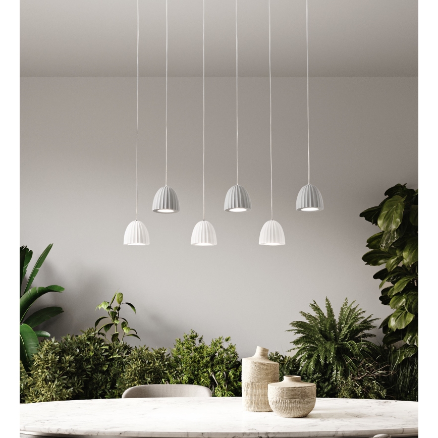 Ondaluce - Lámpara colgante con cable CONCRETE 1xGU10/7,5W/230V Ø 10,5 cm hormigón/blanco