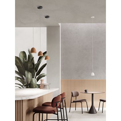 Ondaluce - Lámpara colgante con cable CONCRETE 1xGU10/7,5W/230V Ø 10,5 cm hormigón/blanco