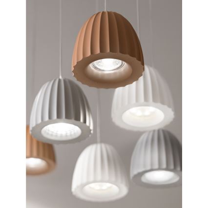 Ondaluce - Lámpara colgante con cable CONCRETE 1xGU10/7,5W/230V Ø 10,5 cm hormigón/blanco