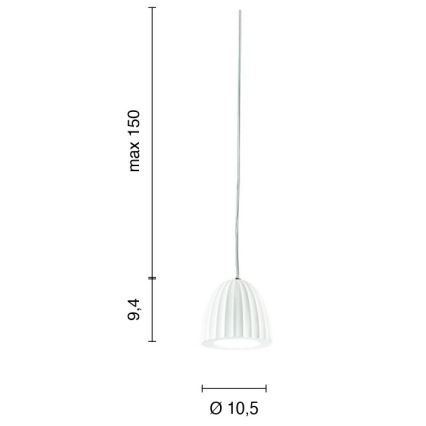 Ondaluce - Lámpara colgante con cable CONCRETE 1xGU10/7,5W/230V Ø 10,5 cm hormigón/blanco