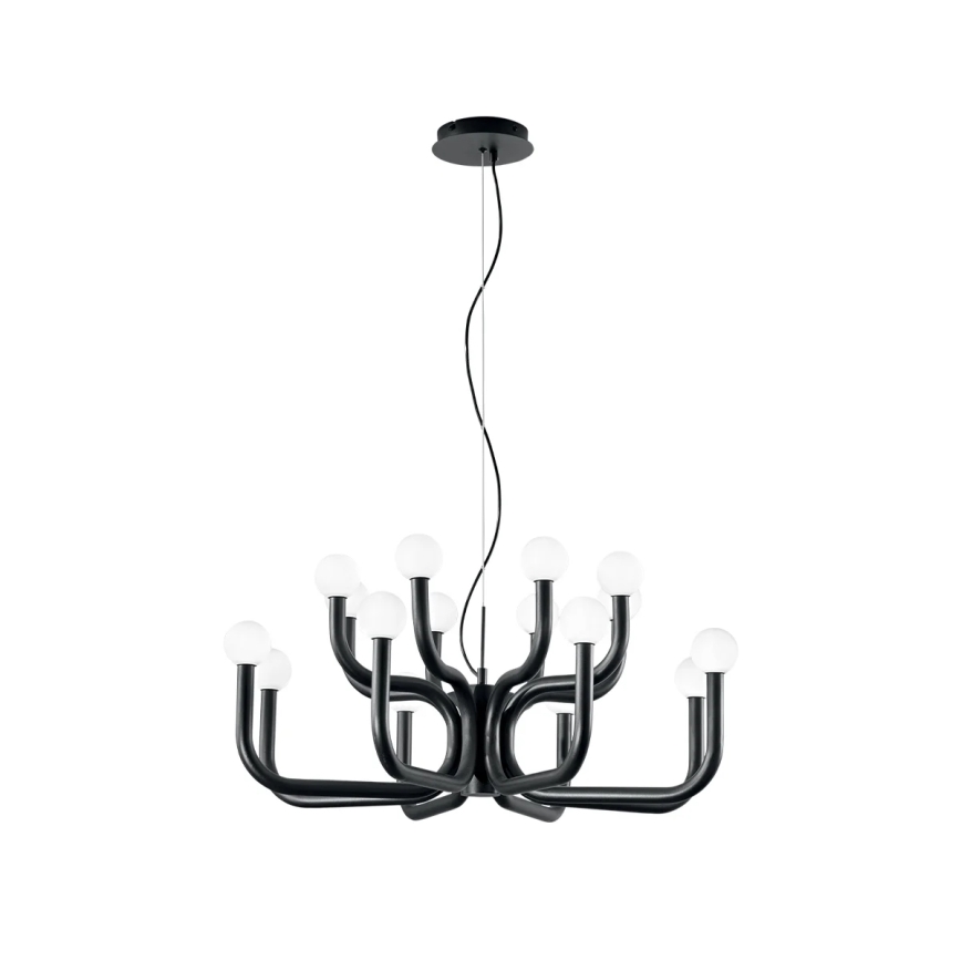 Ondaluce - Lámpara colgante con cable DERBY 16xG9/7W/230V diámetro 81,5 cm negra