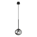 Ondaluce - Lámpara colgante con cable JEWEL 1xE14/10W/230V Ø 17 cm negro/negro ahumado
