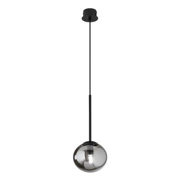 Ondaluce - Lámpara colgante con cable JEWEL 1xE14/10W/230V Ø 17 cm negro/negro ahumado
